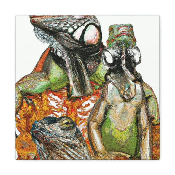 Iguanas in Rococo - Canvas