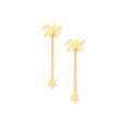 thumbnail image 4 of Personalized Planet Women's Script Initial Earring with Star Dangle Button Drop Earrings, 4 of 5