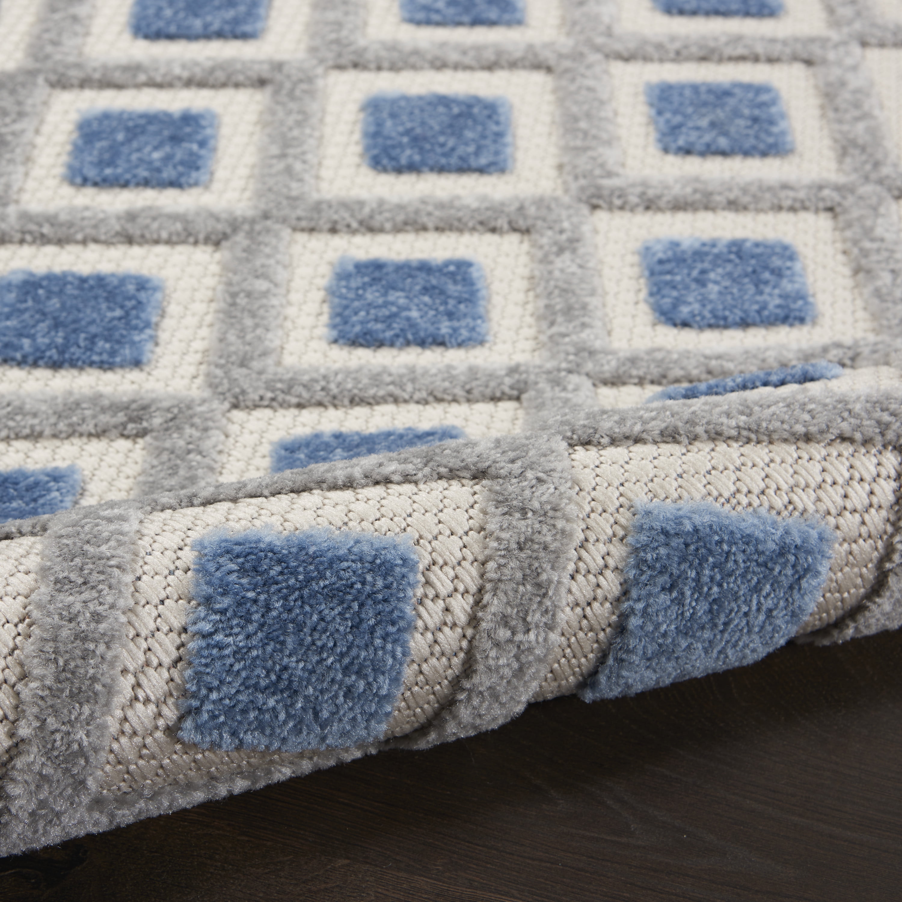Nourison Aloha Indoor/Outdoor Blue/Grey 5'3" x 7'5" Area Rug, (5x7)
