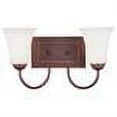 thumbnail image 2 of Livex Lighting Ridgedale - Two Light Bath Bar, Vintage Bronze Finish with Hand Blown Satin White Glass, 2 of 2