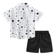 thumbnail image 3 of Hotiary Toddler Baby Boys Summer 2 Piece Outfits Kids Cartoon Graphic Print Suit Children Short Sleeve Lapel Collar Button down Shirt Tops + Elastic Waist Shorts Set for 12 Months-7 Years, 3 of 8