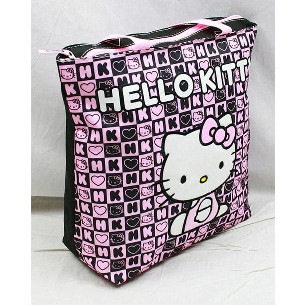 Hello Kitty Tote Bag Hello Kitty Black Box Checker New Gifts Girls Hand Purse 82352