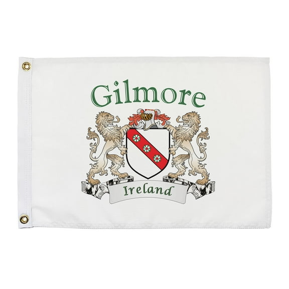 Gilmore Irish Coat of Arms Small White Flag - 16"x10.5" inches