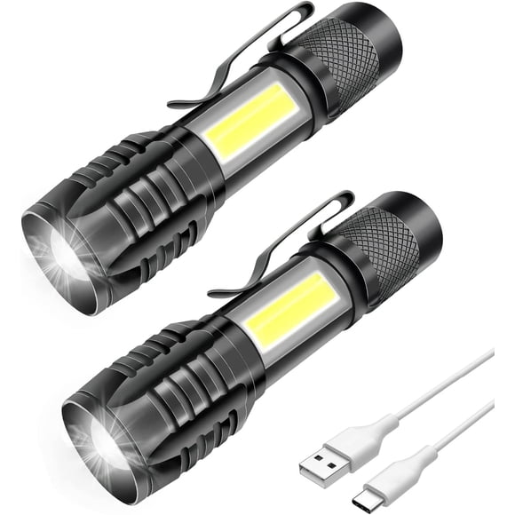 2-pack rechargeable LED flashlights, powerful, professional