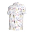thumbnail image 2 of Balery Hand Drawn Rabbit Printed Men’s Short Sleeve Polo Shirt, Midweight Men's Shirt,Golf Polo shirts -X-Large, 2 of 9