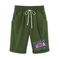 thumbnail image 1 of Pantalones Elásticos de la Cintura para las Mujeres Impresos Medias Pantalones Cortos, Bolsillos Casuales Poliéster para Toda la Temporada, 1 of 3