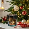 thumbnail image 5 of JoyMoreHome Christmas Theme Glass Candle Holder, Multi Christmas Pattern Glass Candlestick for Tabletop Centerpiece, Christmas Party, Livingroom, 5 of 6