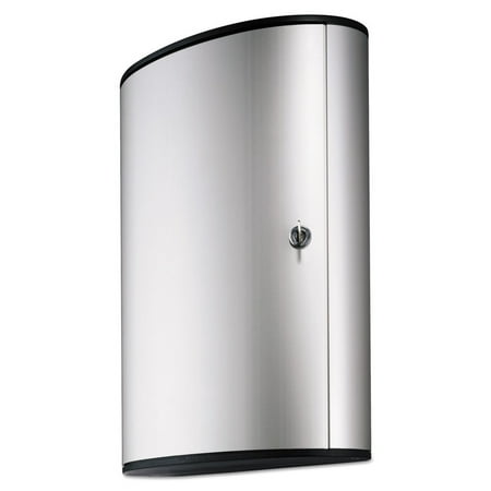 Durable Locking Key Cabinet 72-Key Brushed Aluminum 11 3/4 x 4 5/8 x 15 3/4 195523