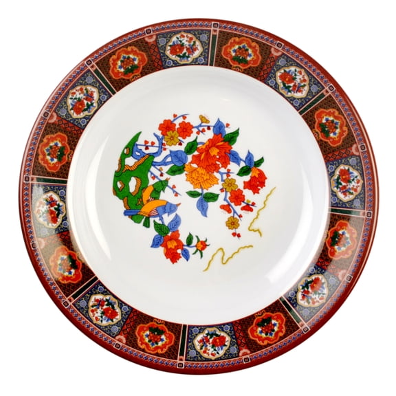 Excellante Peacock Melamine Dinnerware Collection 5 Oz, 7" Soup Plate, Comes in Dozen