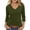 Army Green, variant on Summer Blouses for Women Casual V-Neck Quarter Sleeve Pullover Tops Solid Color Loose Fit Beach Vacation Party Shirts, Orange XL