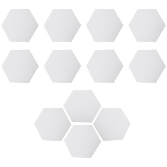 Toyandona 12Pcs White Felt Hexagon Tile Wall Board Decorative Self Adhesive Memo Board for Kitchen and Living Room