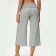 thumbnail image 5 of Inglocry Foldover Culottes for Women Low Rise Gauchos Pants Cropped Flowy Flared Wide Leg Palazzo Lounge Yoga Capri Pant Dark Gray XL, 5 of 5