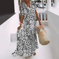 thumbnail image 1 of WILLBEST Robe de Ranch Oz Robe Ample Imprimée à Col en V Robes d'Été Décontractées Boho Florale Col en V Manches Courtes Fluide Robe Longue, 1 of 1