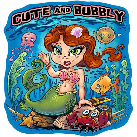 Cute And Bubbly Mermaid Novelty Sign | Indoor/Outdoor | Funny Home Décor for Garages, Living Rooms, Bedroom, Offices | SignMission personalized gift Wall Plaque Decoration