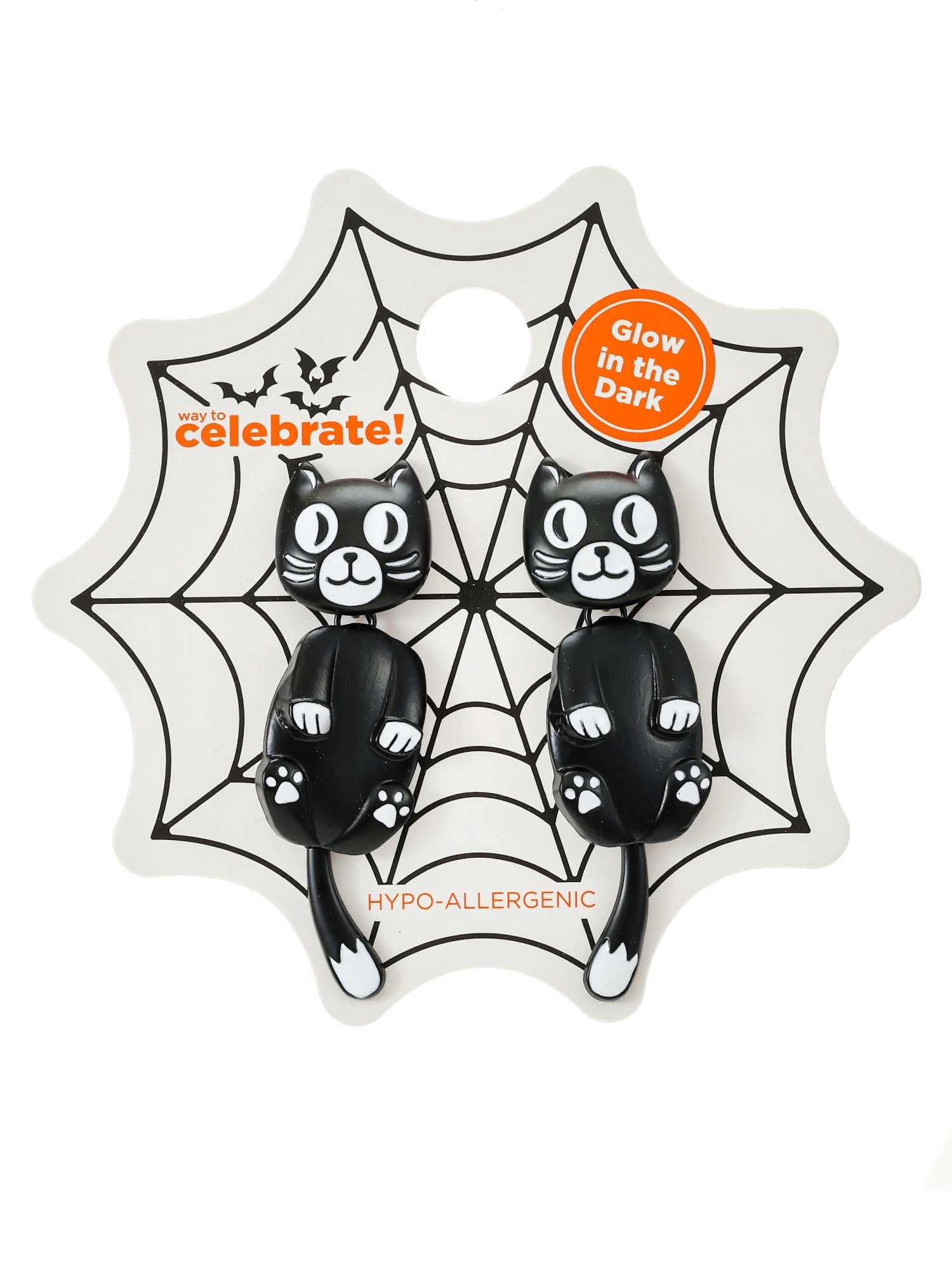 Way to Celebrate Retro Cat Halloween Earrings, 1 Pair