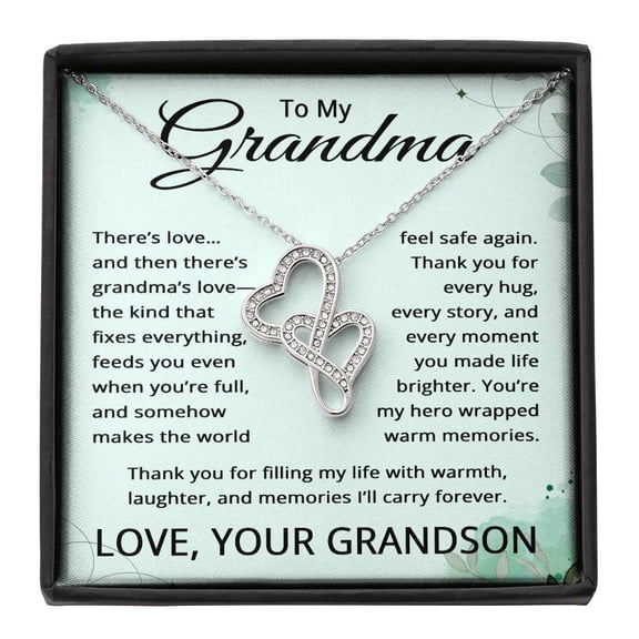 To My Grandma Necklace from Grandson - Grandma Christmas Gift from Grandson Title: Standard Box
