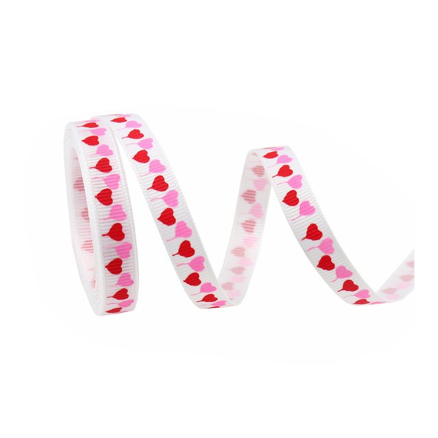 CSChome DIY Ribbon Love Heart Ribbon – Non fading Elegant Pattern DIY Festival Decoration (10mm)