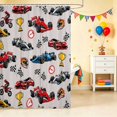 thumbnail image 2 of Erosebridal Race Car Shower Curtain 72Wx78L, Trophy Bath Curtain, Dark Blue, 2 of 5