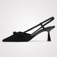 thumbnail image 2 of RONILURN Women's Pointed Toe Low Heel Pumps Closed Toe Rhinestone Ankle Strap Bowknot Comfort Bridal Wedding Party Dress Shoes, 2 of 9