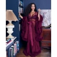 thumbnail image 4 of Roma Confidential Women's Hollywood Glam Luxury Merlot Robe - One Size, 4 of 5