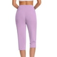 thumbnail image 4 of CFLVAEK Dressy Capri Pants for Women High Waist Stretch Plus Size Womens Capris Pants for Summer with Pockets Work Casual Purple S, 4 of 9