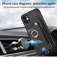 thumbnail image 4 of Phone Case for iPhone 11 6.1 Wallet Cover with Screen Protector and Wrist Strap Lanyard RFID Credit Card Holder Ring Stand Cell Accessories iphone11case iPhone11 i Phone11 11s XI 11R Women Men Black, 4 of 13
