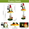thumbnail image 6 of HONGLAND Solar Garden Gnome Statue with LED Lights, Waterproof Outdoor Mushroom Decor for Yard Patio, 6 of 15