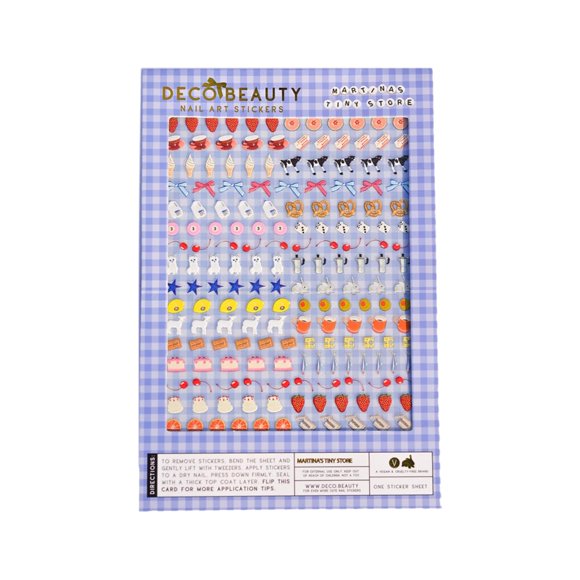 MARTINA'S Tiny Store X Pegatinas de uñas – Arte de uñas ligero y fácil de aplicar con diseños lindos y modernos – Pegatinas de uñas duraderas y duraderas para mujeres ideales para manicura DIY y uñas