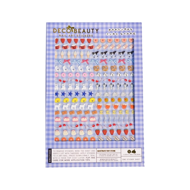 MARTINA'S Tiny Store X Pegatinas de uñas – Arte de uñas ligero y fácil de aplicar con diseños lindos y modernos – Pegatinas de uñas duraderas y duraderas para mujeres ideales para manicura DIY y uñas