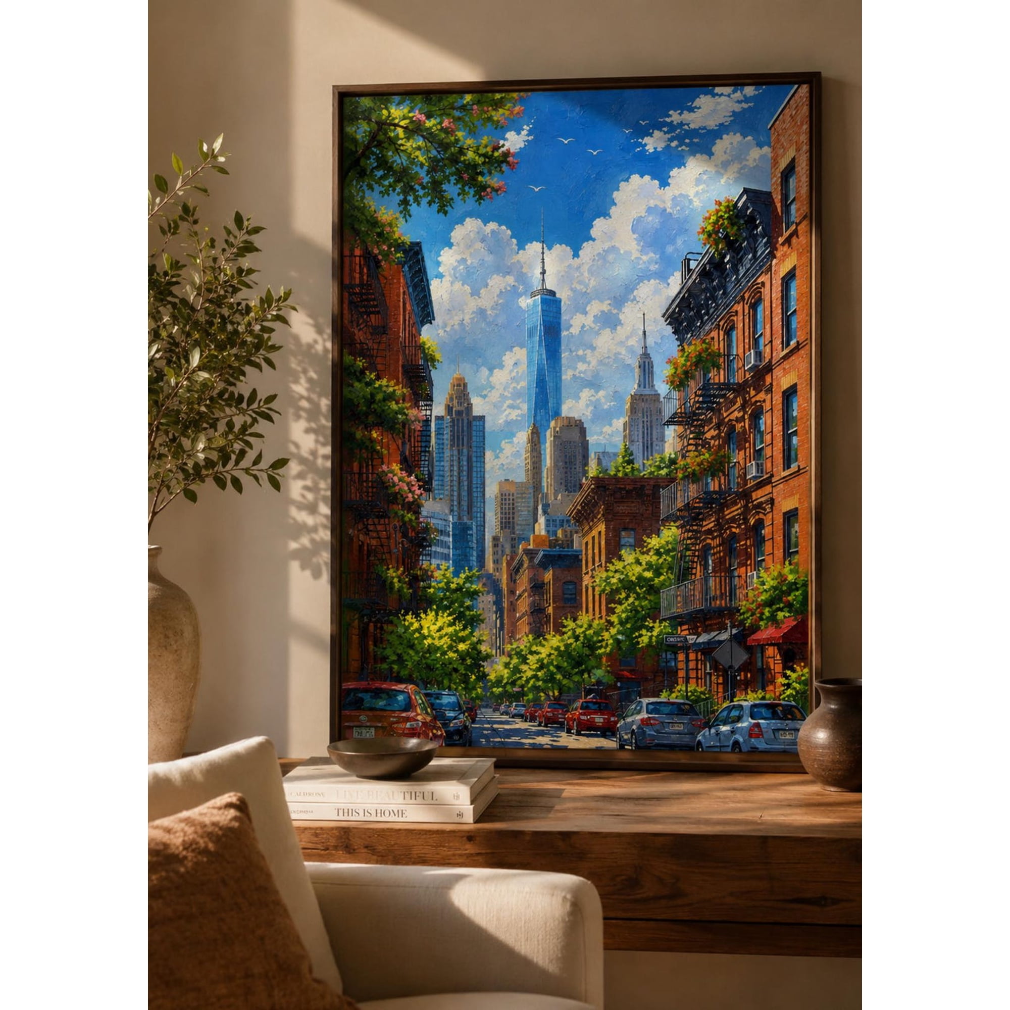New York City Nyc Skyline Manhattan Street Print Urban Landscape One World Trade Center Decor