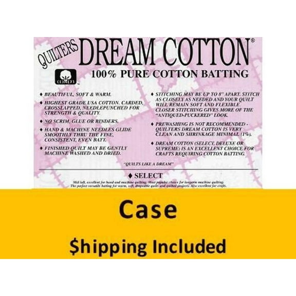 N4D Dream Cotton Natural Select Batting (Case (6) Double 96 in x 93 in) shipping included*