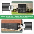 thumbnail image 3 of EAYSG 42" H x 38" W Heavy-Duty Metal Outdoor Privacy Fence Panel, Rustproof AC Unit & Trash Can Screen, No-Dig Installation with 12" Ground Stake, Expandable Design - Black, 3 of 7