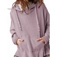 thumbnail image 3 of Sudadera con Capucha Extragrande para Mujer, Jersey con Mangas Murciélago y Cuello Redondo, Jersey con Diseño de Gofre Rosa Púrpura L, 3 of 9