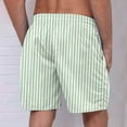 thumbnail image 4 of WAVSUF Summer Drawstring Short Pants Mens Elasticity Shorts Stripe Green Size 5XL, 4 of 4