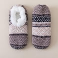 thumbnail image 2 of LPKRT Women Fleece Sock Slippers With Grips - Thick Warm Indoor Booties, Cozy House Socks(Light Gray-One Size), 2 of 4