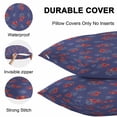thumbnail image 6 of Outdoor Waterproof Pillow Covers Pack of 2, Marine Life Vintage Red Lobster Shell Coral Decorative Throw Pillowcases Cushion Covers for Garden Patio Tent Sofa Couch, 18x18 inch, 6 of 8