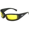 Global Vision Stray Cat Motorcycle Glasses (Black Frame/ Yellow Lens)