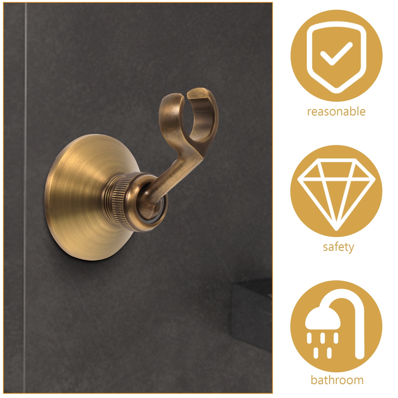 Frcolor Metal Shower Head Holder Rotating Sprinkler Base Bathroom