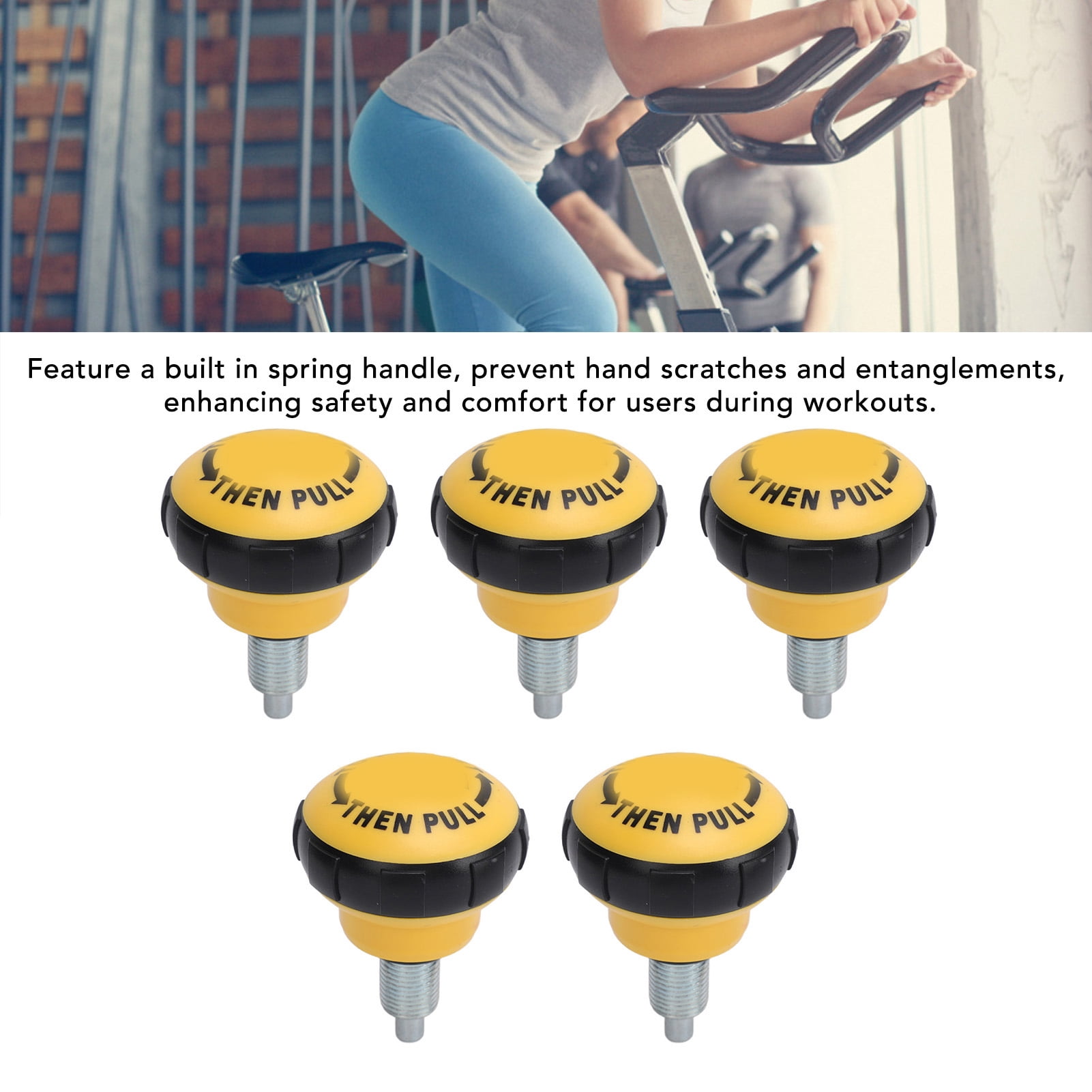 Fitness Equipment Knob, Quick Release Spring Pin, M16, Easy Install, Durable Iron  Plastic, 5 Pack