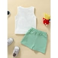 thumbnail image 3 of Bagilaanoe 2pcs Toddler Baby Boy Girl Short Pants Set Sleeveless Letter Print Tank Tops + Shorts 1T 2T 3T 4T 5T 6T Kids Casual Summer Outfits, 3 of 9