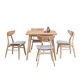 thumbnail image 3 of (1 Table with 4 Chairs)Wooden Dining Table Set, Modern Simple Design Square Kitchen Table and Fabric Upholstered Dining Chairs for Dining Room, Kitchen, Saving Space, Oak, 3 of 9