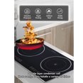 thumbnail image 3 of Electric Stove Top, 2 Burner Precise Temp Control Electric Cooktop Fast Heating Countertop Built In Easy Cleaning With Timer For Stainless Steel Pot For Kitchen, 3 of 10