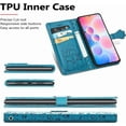 thumbnail image 5 of case for Samsung Galaxy A22 5G（Not 4G） Cartoon Girl Wallet Case, Cat Dog Style Flip Phone Cover with ID Card Holder & Kickstand PU Leather Magnetic Clasp Cases for Samsung Galaxy A22 5G MG Blue, 5 of 14