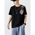 thumbnail image 2 of Niepce Inc Japanese Streetwear Red Fish Graphic Embroidery T-shirts (Men's), 2 of 7