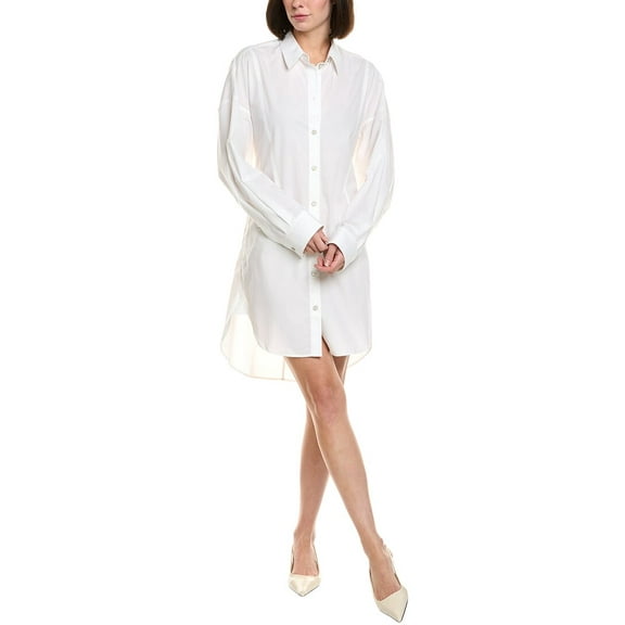 Helmut Lang womens  Dolman Sleeve Shirtdress, l, White