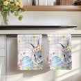 thumbnail image 7 of Easter Bunny Kitchen Towels Set of 2, Blue Easter Eggs Spring Floral Grey Plaid Absorbent Dish Towels for Kitchen, Microfiber Hand Towel, Quick Drying Tea Towel for Cleaning Decorative Dishcloths, 7 of 7