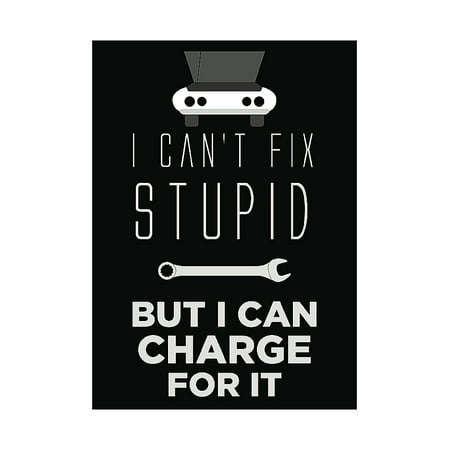 I Can?t Fix Stupid But I Can Charge For It Sign - Garage Mechanic Man Cave Funny