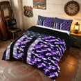thumbnail image 2 of Manfei Camo American Flag Queen Comforter Set, Patriotic Camouflage Comforter Sets Queen, Purple, Black Reversible 3-Piece, 1 Comforter and 2 Pillowcases, 2 of 6