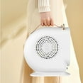 thumbnail image 4 of COM1950s Space Heater, 110V Standard Portable Heater with Thermostat, Electric Desktop Heater High Output Fan for Home Bedroom Mini Small Desktop Office Desk Indoor Use (White), 4 of 7