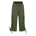 thumbnail image 4 of BLVB Women's Cargo Capri Pants Lightweight Hiking Pants Summer Travel Casual Capris Joggers with Pockets, 4 of 6